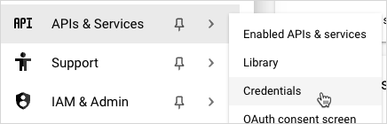 Open APIs & Services > Credentials 1